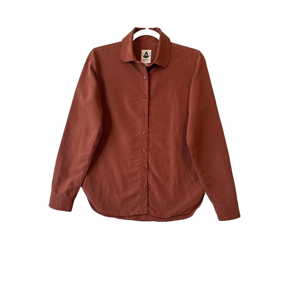 Tradlands Sustainable Modal Tencel Rust Orange Button Up Shirt S Quiet Luxury